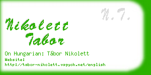 nikolett tabor business card